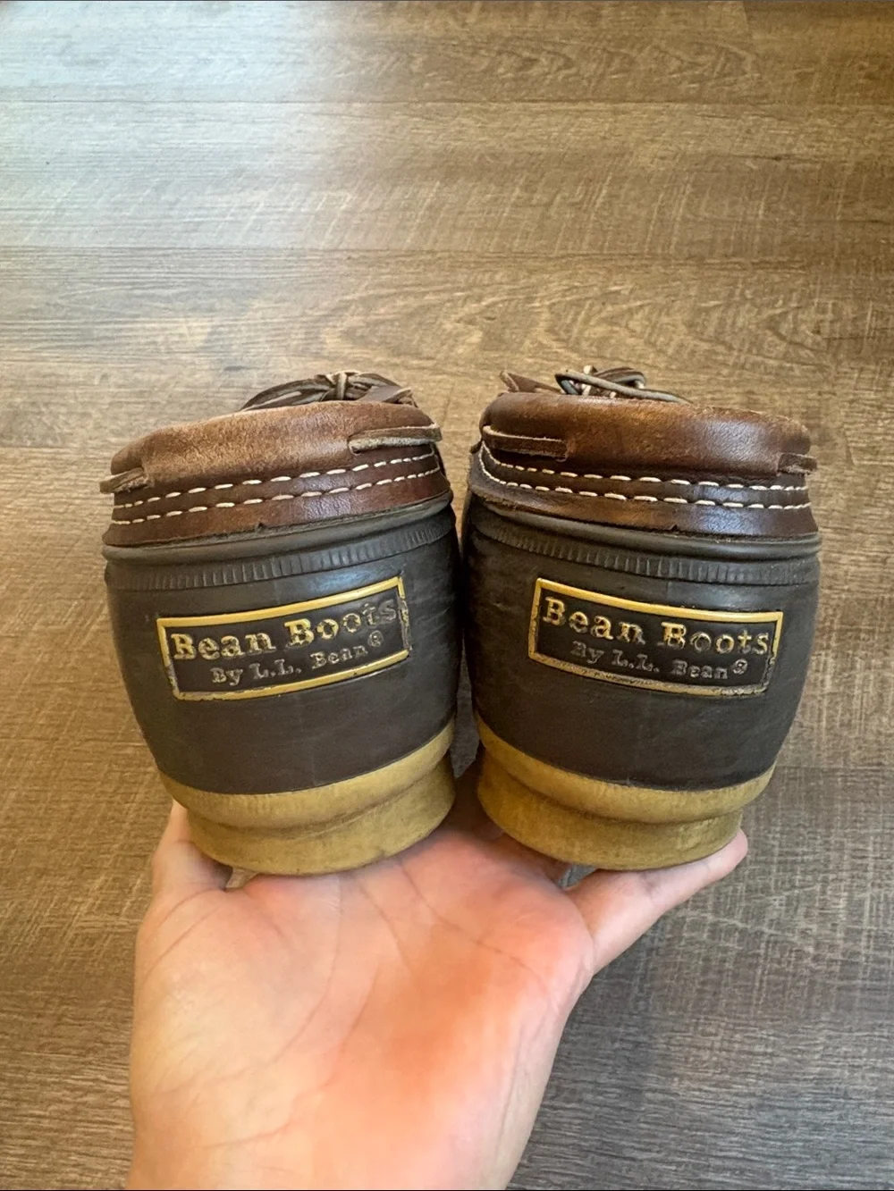 Vintage L.L. Bean Duck Bean Boots Men’s 13 Brown Leather Mocs Made in USA